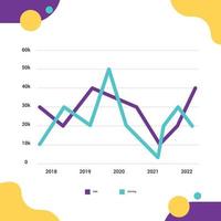 Modern colorful flowchart line bar inforgraphic vector