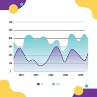 Infografía de barra de gráfico circular moderno y colorido vector