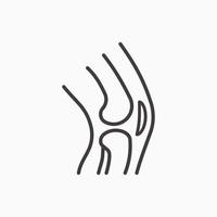 Knee line icon on white background. vector