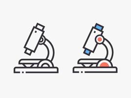 Microscope line icon on white background. vector