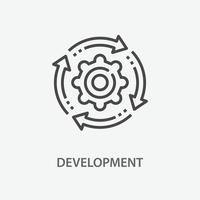 Development line icon on white background. vector