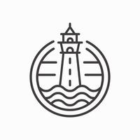 Lighthouse line icon on white background. vector