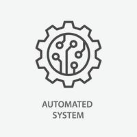 Automated system line icon on white background. vector