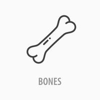Bone line icon on white background. vector