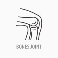 Knee line icon on white background. vector