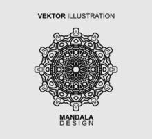 BLACK AND WHITE MANDALA DESIGN, SUITABLE FOR COLORING BOOK AND VARIOUS OTHER NEEDS. VECTOR ILLUSTRATION