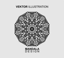 diseño de patrón de mandala en blanco y negro, adecuado para colorear libros y otras necesidades. ilustración vectorial vector