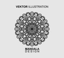 BLACK WHITE MANDALA PATTERN DESIGN, SUITABLE FOR COLORING BOOK AND VARIOUS OTHER NEEDS. VECTOR ILLUSTRATION