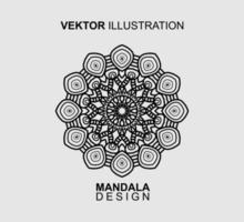 diseño de patrón de mandala en blanco y negro, adecuado para colorear libros y otras necesidades. ilustración vectorial vector