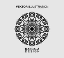 BLACK AND WHITE MANDALA DESIGN, SUITABLE FOR COLORING BOOK AND VARIOUS OTHER NEEDS. VECTOR ILLUSTRATION