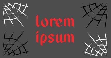 Gray background with cobwebs in the corners. Place for text. Halloween banner. Simple flat style. vector