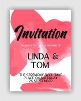 Watercolor set of wedding invitations, birthday cards and holiday cards. Watercolor blots and spots of red color vector