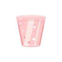 un vaso de vidrio con una bebida rosa. fondo blanco aislado. vector