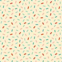 Retro confetti sprinkles seamless pattern. Pastel party seamless pattern in pastel pink, blue and red on cream background. vector