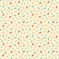 Retro confetti sprinkles seamless pattern. Pastel party seamless pattern in pastel pink, blue and red on cream background. vector