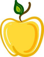 Yellow apple, vector or color illustration.