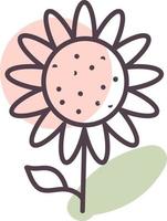 Pretty sunflower, illustration, vector, on a white background. vector