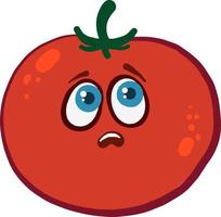 Scared tomato , illustration, vector on white background