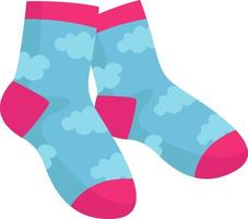 Socks with clouds on them, illustration, vector on white background