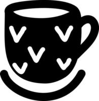 taza negra vacía, ilustración de icono, vector sobre fondo blanco