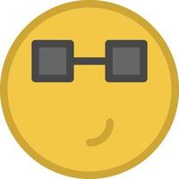 Smiley face with glasses, illustration, vector on a white background.