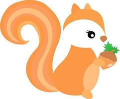 Squirrel cute, illustration, vector on white background.