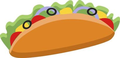 un delicioso taco, vector o ilustración en color.