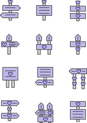 Purple billboards, illustration, on a white background.