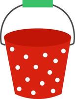Red bucket, illustration, vector on white background.