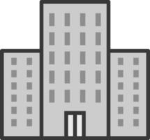 Grey apartment building, illustration, on a white background. vector