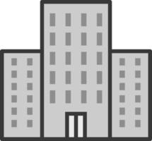 Grey apartment building, illustration, on a white background. vector