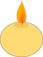 Round candle, illustration, vector on white background.