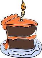 Piece of cake, illustration, vector on white background.