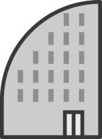 edificio de correos gris, ilustración, sobre un fondo blanco. vector