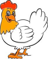 Funny chicken, illustration, vector on white background