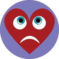 Sad heart, illustration, vector on a white background.