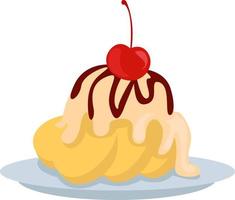 Banana split, illustration, vector on white background