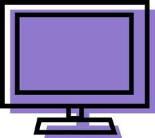 Purple television, illustration, on a white background. vector