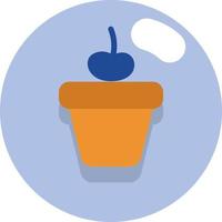 cupcake de cereza, ilustración, vector sobre fondo blanco.