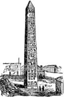 Obelisk, monument or landmark,  vintage engraving. vector