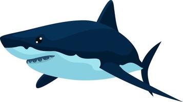 Big shark, illustration, vector on white background.