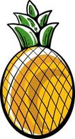 Ordinary pineapple, illustration, vector on white background.