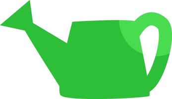 Green watering can, illustration, vector on a white background.