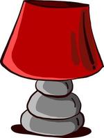 Red table lamp , illustration, vector on white background