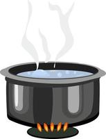 Cookware on the stoove, illustration, vector on white background