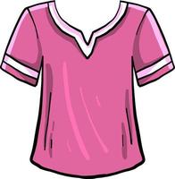 Pink tshirt, illustration, vector on white background.