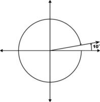 10 degrees and -350 degrees Coterminal Angles, vintage illustration. vector