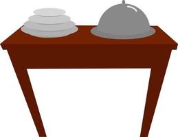 mesa de cocina, ilustración, vector sobre fondo blanco.