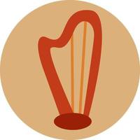 Harp instrument, illustration, vector on a white background.