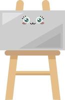 Easel and canvas, illustration, vector on white background